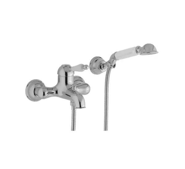 Huber Croisette Robinet de baignoire avec ensemble de douche à main Chrome CM00012021