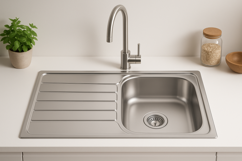 Franke Spark SKX 611 Chiuvetă din oțel inoxidabil montaj la suprafață cu scurgător de vase 86x50cm 101.0315.545