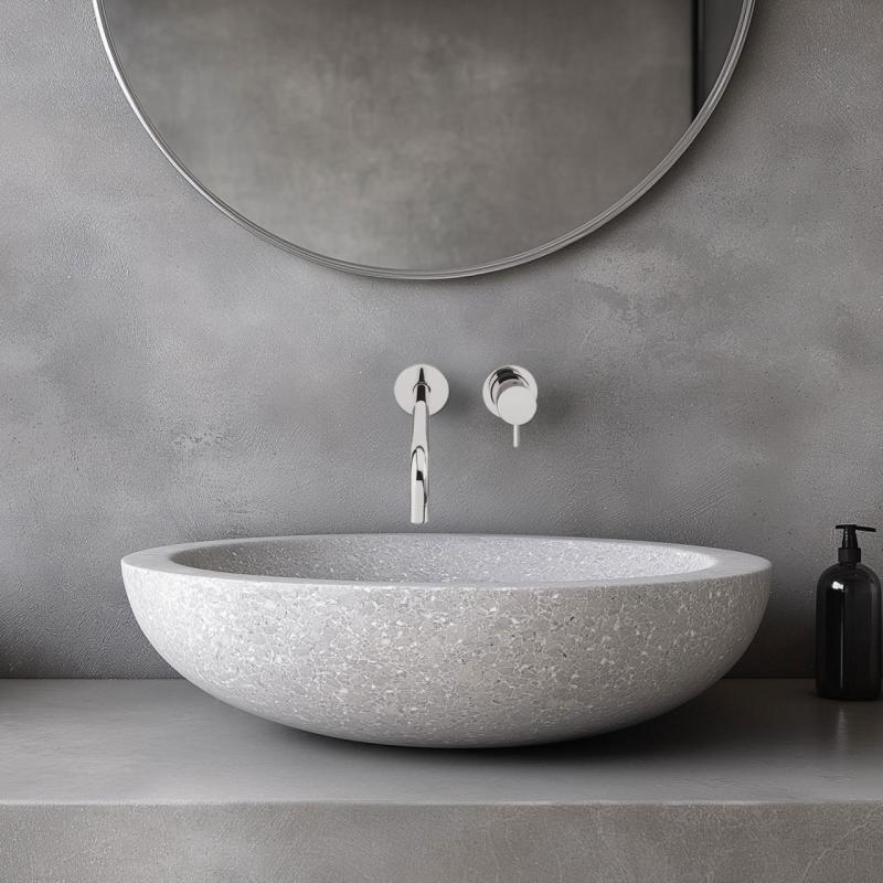 Waterevolution Flow baterie de chiuvetă încastrată cromată cu gura de scurgere de 25 cm T116B01-25