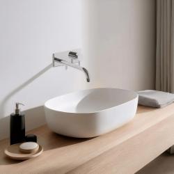 Robinetele de baie încorporate Waterevolution Flow cu placă de acoperire cromată și gură de 25 cm T1161B01-25.