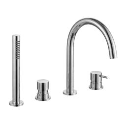 Robinetele de baie Waterevolution Flow cu 4 găuri pentru montarea pe marginea băii Crom T13801