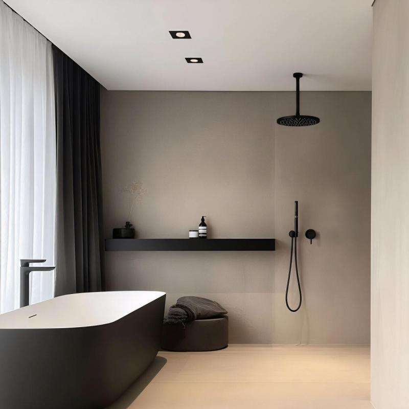 Waterevolution Flow Baterie de baie încastrată Mat Negru 1208512422