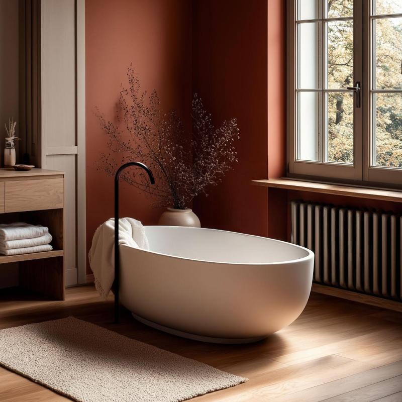 Evolutia apei Robinet de baie cu curgere în picioare, negru mat T1673PR