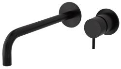 Waterevolution Flow baterie de chiuvetă încastrată, negru mat, cu gura de scurgere de 21 cm T116BPR-21