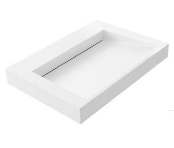 Chiuvetă Solid-S Quatra din material solid surface, alb mat, fără orificiu pentru robinet, 60x45,5cm 1208775682.