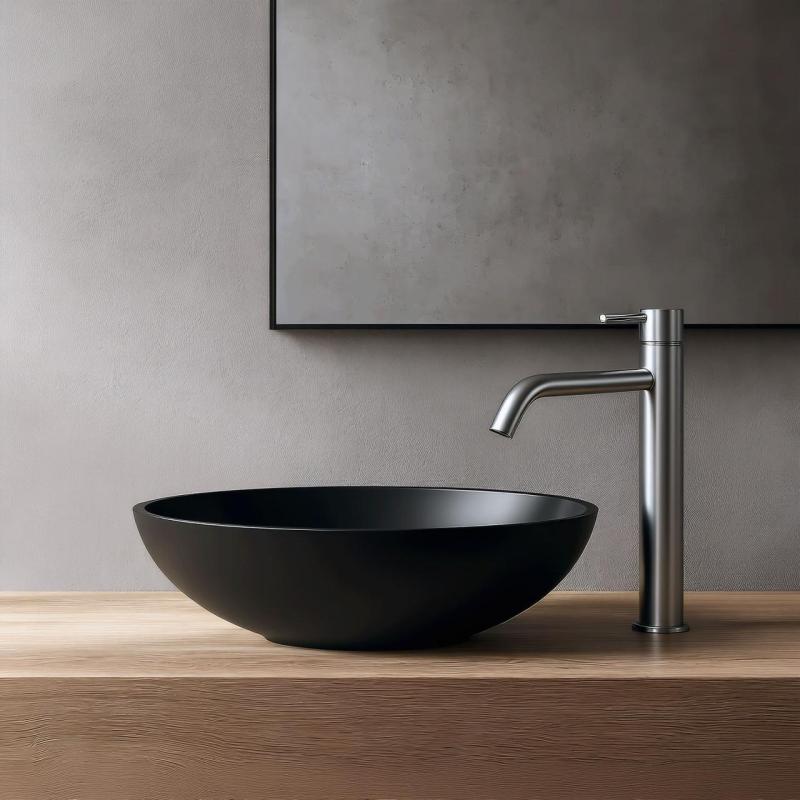 Robinetele de chiuvetă Waterevolution Flow au un jet înalt pentru chiuvetele de spălat, inclusiv scurgere click, complet din oțel inoxidabil T115IE.