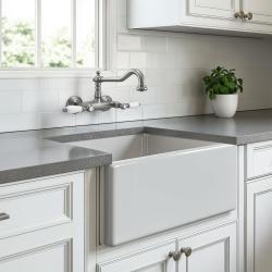 PB Robinet clasic montat pe perete cu mânere albe din oțel inoxidabil 1208854192.