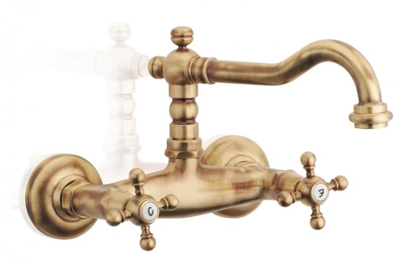 Setul clasic de robinete pentru cadă PB, cu montaj suprapus, inclusiv butoane rezistente și duș manual, cromat 1208855242.