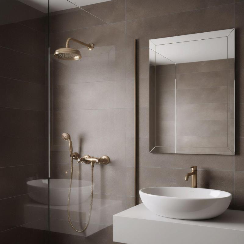 PB baterie de duș clasică cu robinete în formă de stea, inclusiv duș de mână Bronz 1208855282