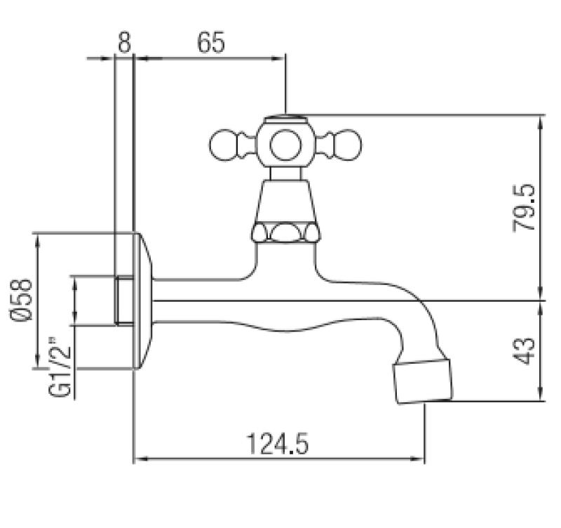Robinetele de perete clasice PB cu buton puternic apa rece crom 1208855592.