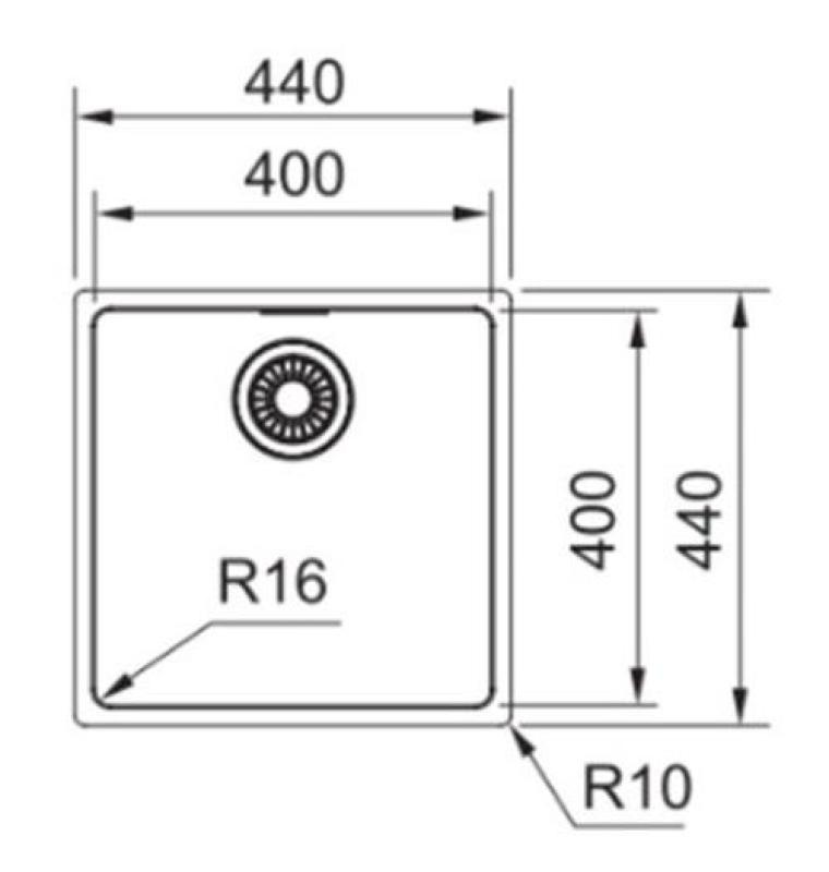 Franke Maris MRX 210.40 chiuvetă din oțel inoxidabil 40x40 montaj la nivel 1270527749