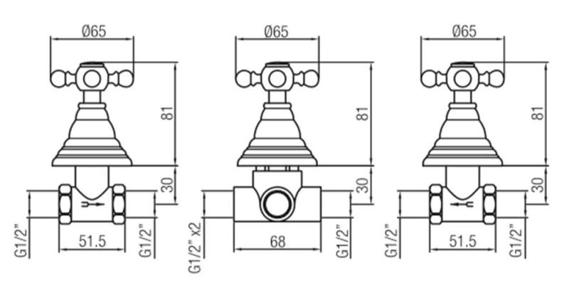 Setul de duș clasic PB cu 3 căi pentru montaj încastrat, cu comutator și butoane puternice din oțel inoxidabil 1208889772.