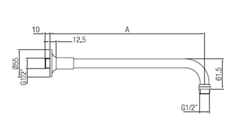 Brațul de duș clasic PB din bronz, 40cm, 1208898922