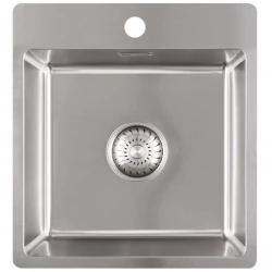 Cuva de inox Caressi Basic Line 41x45 cu montaj plat, sub blat sau suprapus, cu spațiu pentru robinet CABL37KR15 1208920570.