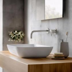 Waterevolution Flow baterie de chiuvetă încastrată, complet din oțel inoxidabil T116BIEV2, cu gura de scurgere de 25 cm