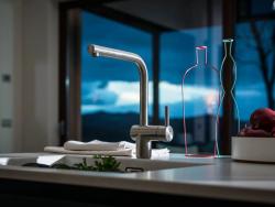 Franke Atlas Neo Robinet de bucătărie din oțel inoxidabil masiv cu duză pivontantă 115.0521.435