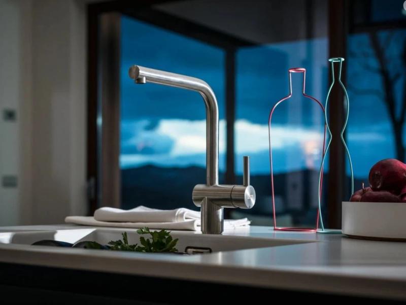 Franke Atlas Neo Robinet de bucătărie din oțel inoxidabil masiv cu duză pivontantă 115.0521.435