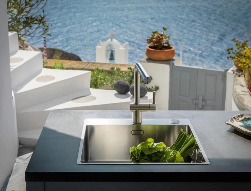 Franke Atlas Neo Robinet de bucătărie din oțel inoxidabil masiv cu duză pivontantă 115.0521.435