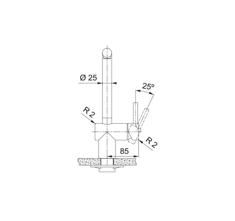 Franke Atlas Neo Robinet de bucătărie din oțel inoxidabil masiv cu duză pivontantă 115.0521.435