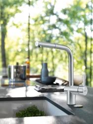 Franke Atlas Neo  Robinet de bucătărie cu duza extractibilă din oțel inoxidabil periat 115.0521.438