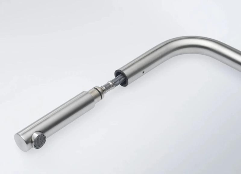 Baterie de bucătărie Franke din inox periat Atlas Neo cu gura extensibilă inox 115.0521.438