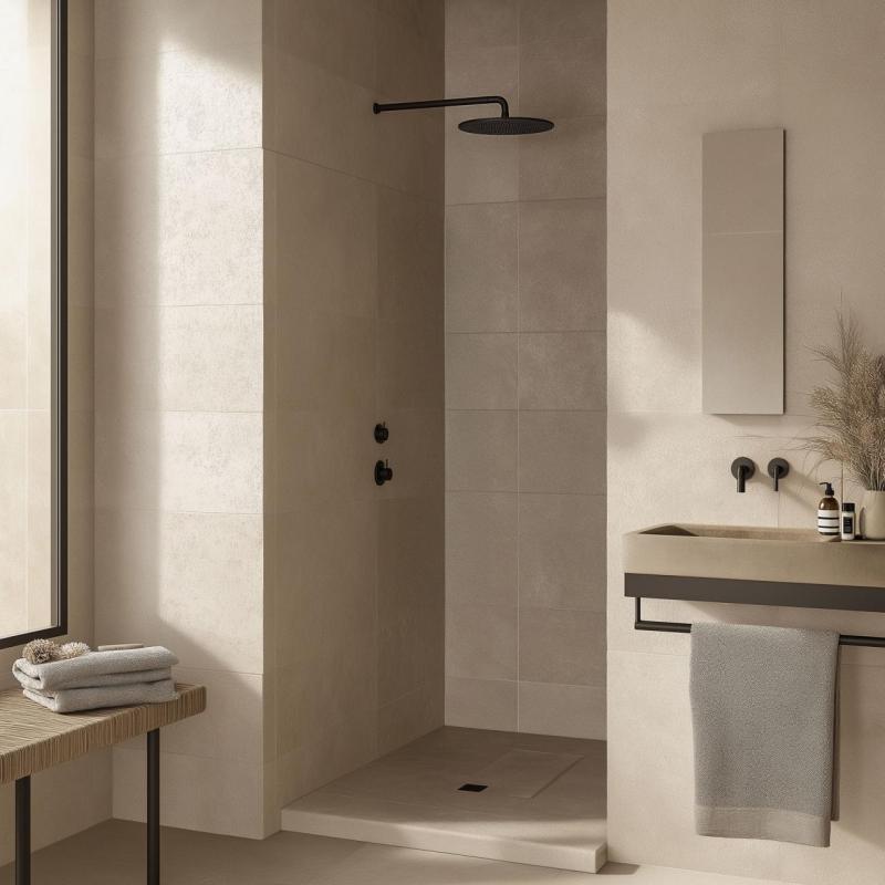 Waterevolution Flow termostatul de duș încorporat cu 1 robinet de oprire, negru mat, 1208920977.