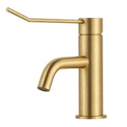 Waterevolution Flow sink faucet incl. click plug brushed brass T111LE