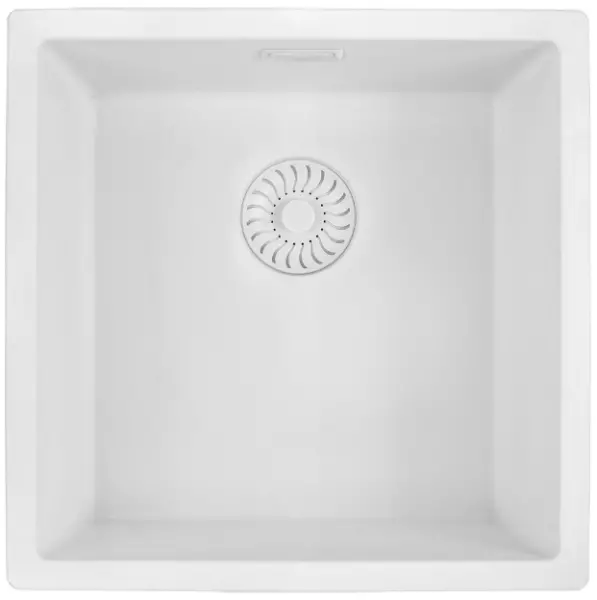 Lavabila cu quartz alb Caressi White Line, 40 cm, incastrat, CAGRPP40WH-FL 1208921336.