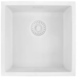 Chiuvetă din cuarț albă Caressi White Line, 40 cm, montaj deasupra sau sub blat, CAGRPP40WH-TU 1208921340.