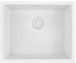 Caressi White Line chiuvetă cu quartz albă 50cm montaj încastrat sau subblat CAGRPP50WH-TU 1208921343