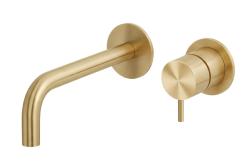 Waterevolution Flow Brushed Brass Under-mount Sink Faucet with 15 cm Spout  T116BLE-15