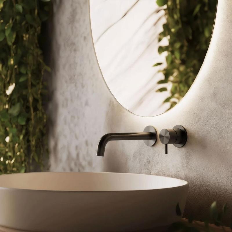 Waterevolution Flow Under-mount Sink Faucet, PVD Gunmetal Finish, 15 cm Spout, T116BGME-15