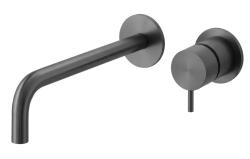 Waterevolution Flow Robinet de chiuvetă încastrat PVD Gun Metal cu gura de scurgere de 21 cm T116BGME-21