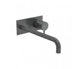 Robinetele de baie încorporate Waterevolution Flow, cu plăcuță de acoperire PVD Gun Metal și orificiu de 15 cm T1161GME-15.