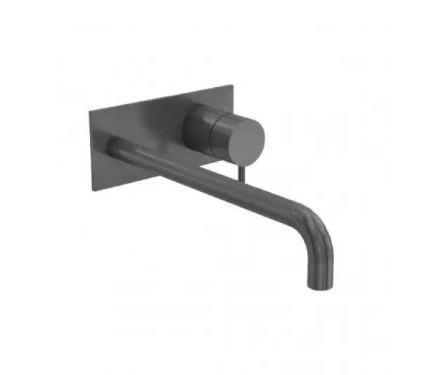 Robinetele de baie încorporate Waterevolution Flow, cu plăcuță de acoperire PVD Gun Metal și orificiu de 15 cm T1161GME-15.