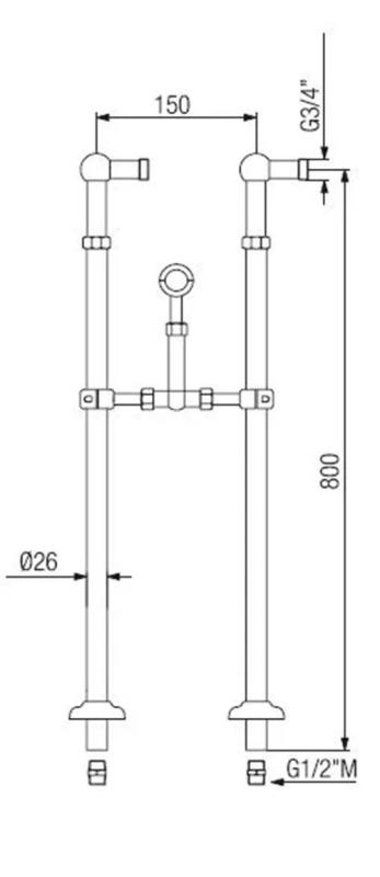 PB Robinet de baie independent nostalgique avec boutons en bronze 6000