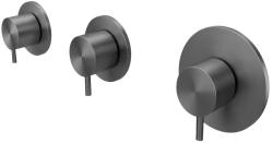 Waterevolution Flow este un termostat de duș încorporat cu 2 robinete de oprire, culoare metal gun, 1208948847.