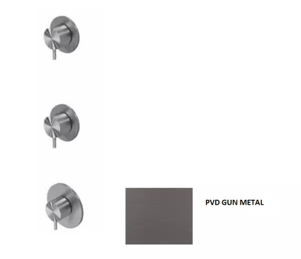 Waterevolution Flow este un termostat de duș încorporat cu 2 robinete de oprire, culoare metal gun, 1208948847.