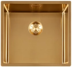 Lorreine 40SP-Gold Luxe Chiuvetă de inox PVD Gold 40x40 montare sub blat, montare pe suprafață și montare pe blat 1208952328.