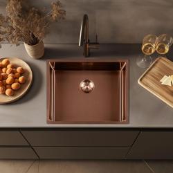 Lorreine 50SP-Copper Luxe Chiuvetă din oțel inoxidabil de culoare cupru PVD Copper 50x40 montaj sub blat, suprapus și integrat 1208952369