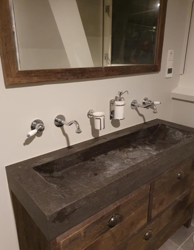 PB nostalgică montată pe blat, baterie de lavoar Vintage, cu ieșire de 21 cm, cromată.