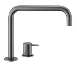 Robineta pentru chiuveta Waterevolution Flow cu 2 găuri, finisaj Gun Metal T112HGME