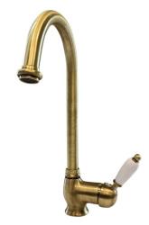 PB Robinet de bucătărie cu o singură mână clasic și duză pivotantă 200 mm Bronz 1208953114