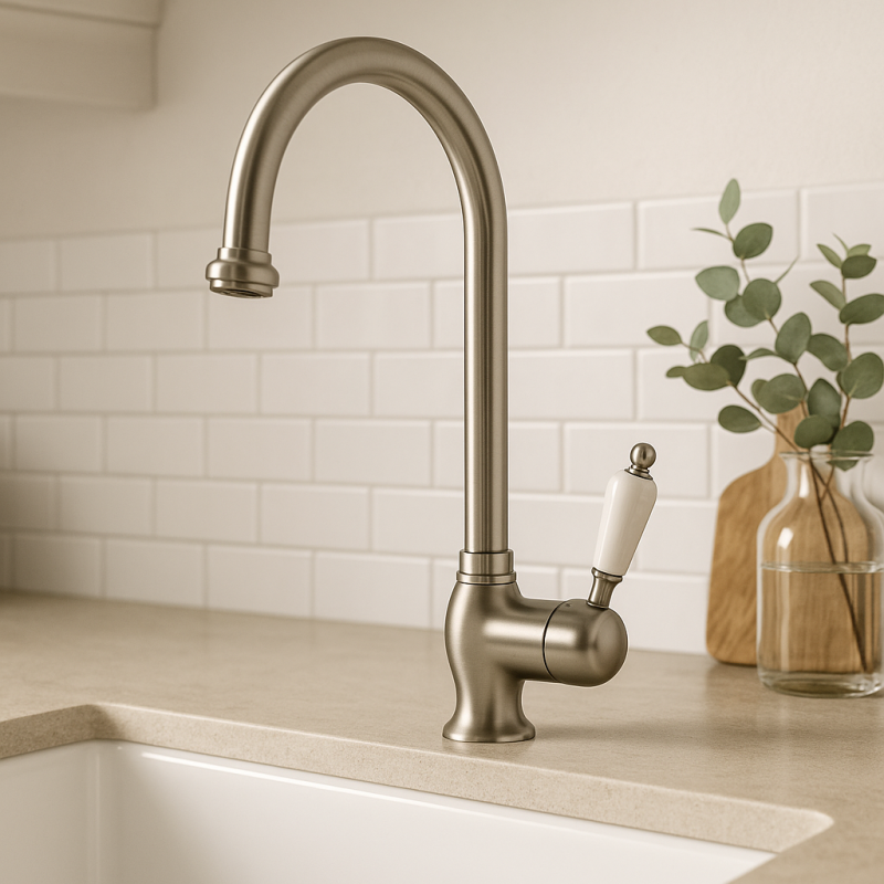 PB Robinet de bucătărie clasic cu o singură pârghie și duză pivotantă 200 mm din oțel inoxidabil 1208953115