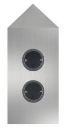 Indux Corner Coloană de alimentare cu 2 prize Randaarde Hoek RVS 1208953220