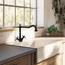 Robinet de bucătărie rustic nostalgic V1910 negru mat 1208953461