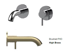 SB Round robinet monocomandă încorporat în chiuvetă, finisaj din alamă periată PVD, 102mm