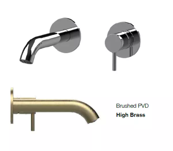 Robineta de amestec pentru chiuveta incorporabila SB Round, finisaj din alama periată PVD, 132 mm.