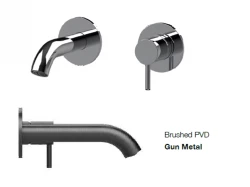 Robineta de baie incorporabilă SB Round, din alamă finisaj gun metal PVD, cu montaj în chiuvetă, cu o înălțime de 102 mm.