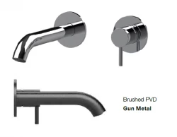 Am tradus textul în limba română pentru tine: Robinet de baie incorporabil SB Round, culoare gun metal PVD, 162 mm.